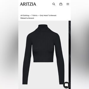 Aritzia Black Cropped Turtleneck